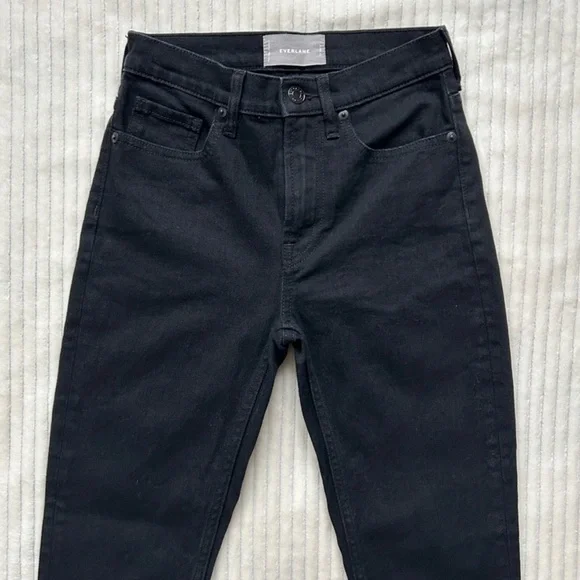 Everlane The Authentic Stretch High-Rise Skinny Jeans, Size 24 Ankle, Black - Picture 10 of 12